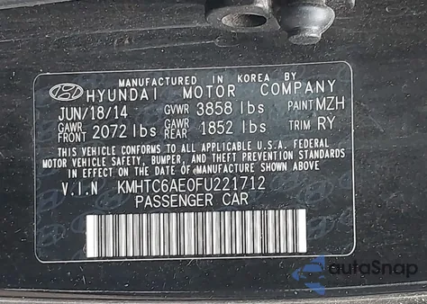 2015 Hyundai Veloster Turbo из США, поврежденный, VIN KMHTC6AE0FU221712